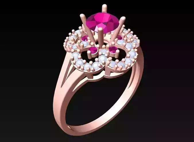 Diamond Ring - Womens Rings - N2135 3D print model