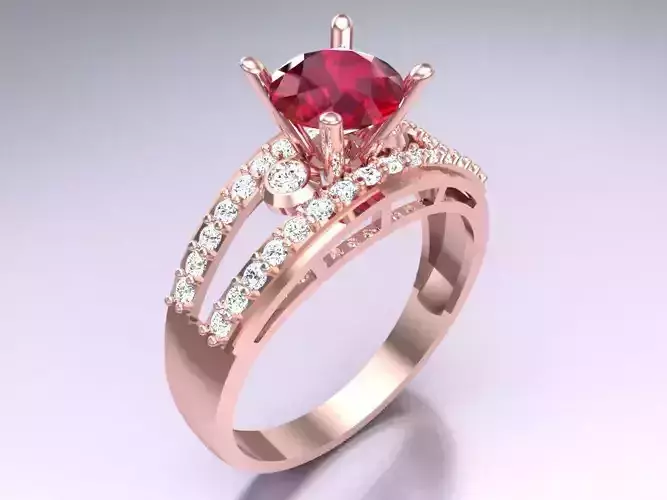 Diamond Ring - Womens Rings - N2191 3D print model