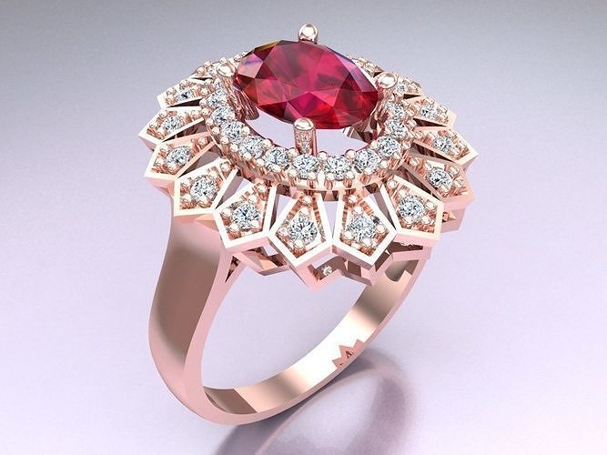 Diamond Ring - Womens Rings - N2223 3D print model