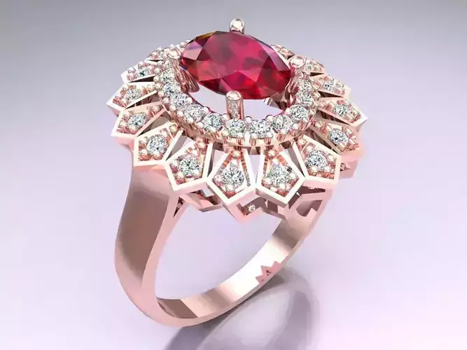 Diamond Ring - Womens Rings - N2223 3D print model