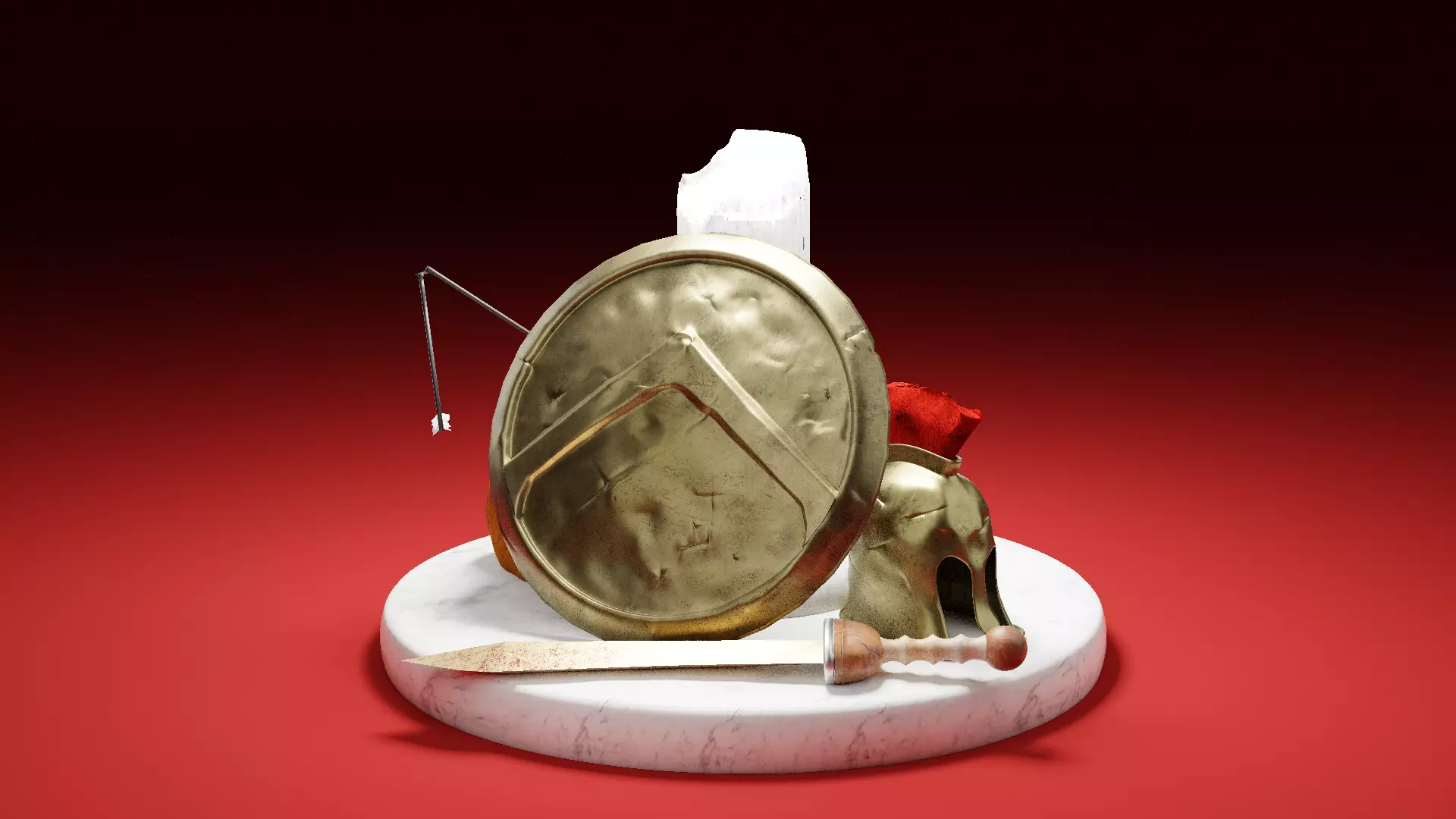 Echoes of Conflic-Battle-Adorned Roman Tribute in 3D Sculpture 3D print model_0