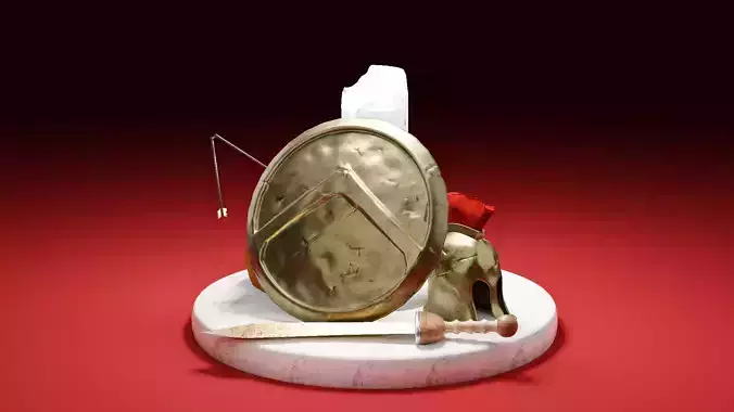 Echoes of Conflic-Battle-Adorned Roman Tribute in 3D Sculpture