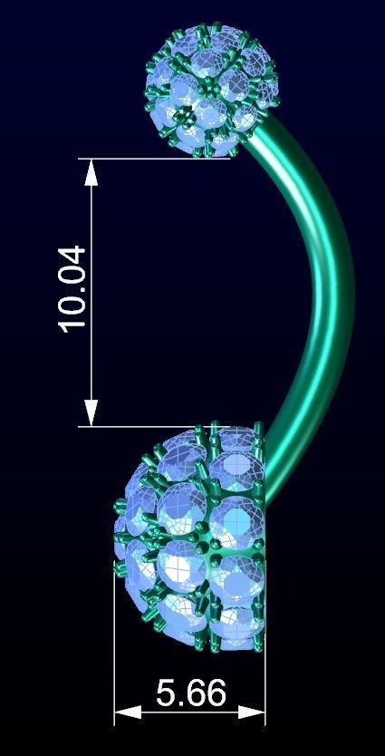 Diamond Navel Piercing 3D print model_3