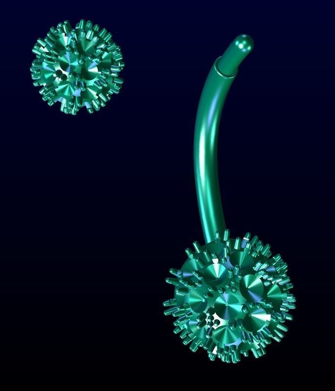 Diamond Navel Piercing 3D print model_5