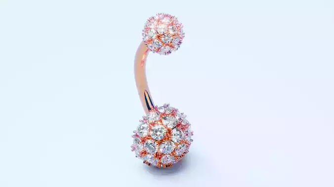 Diamond Navel Piercing 3D print model