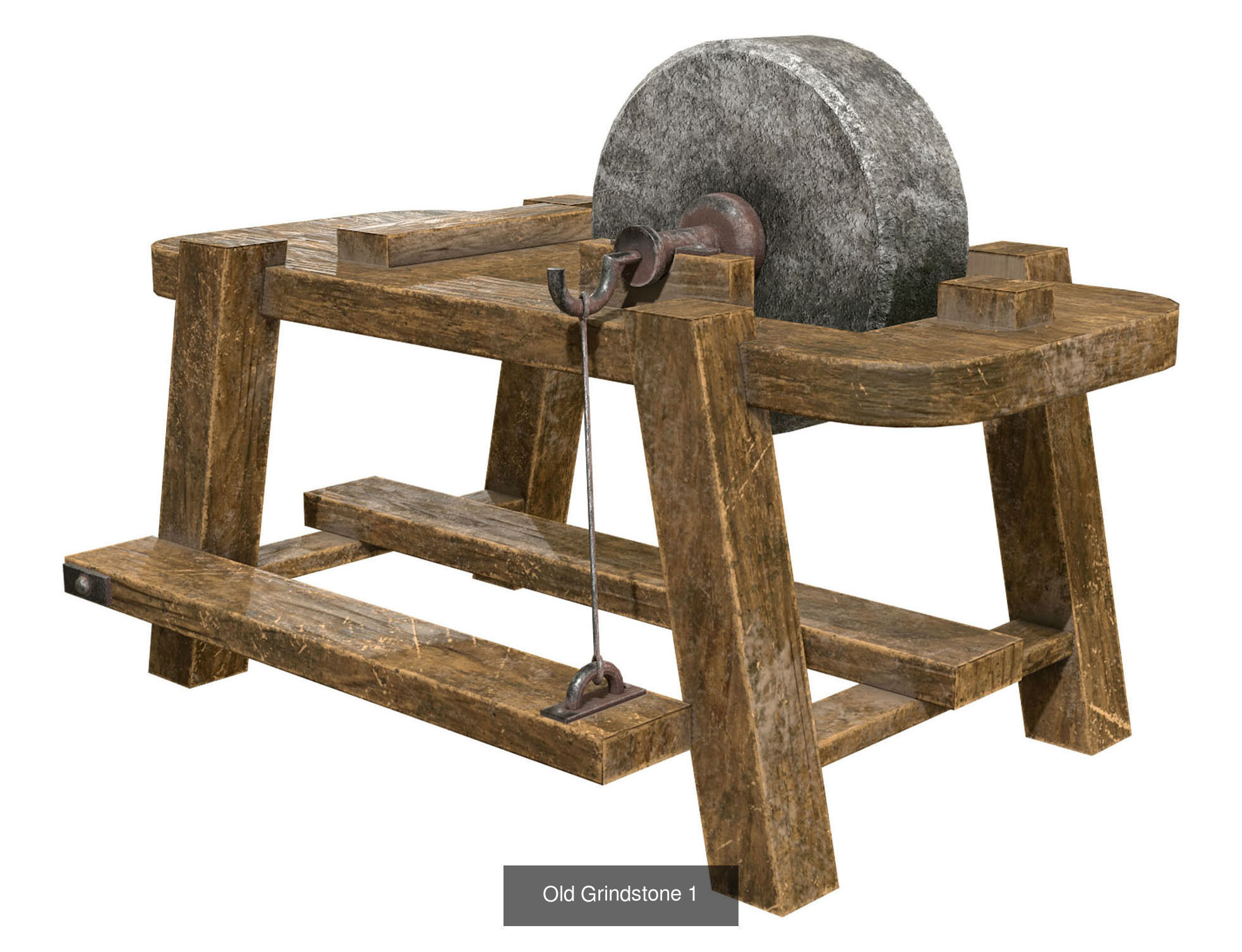 Old Grindstone Set 1 3D Model Collection_1