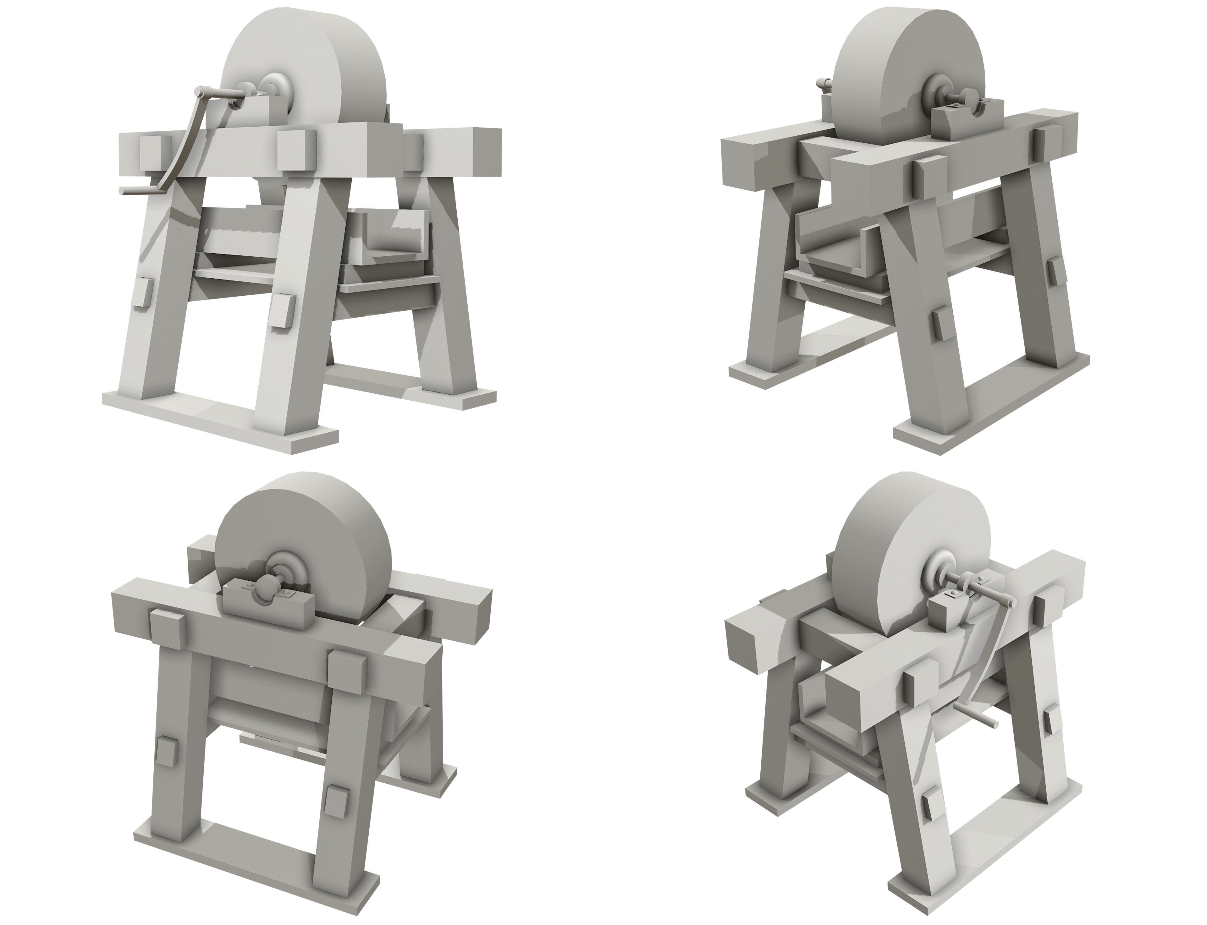 Old Grindstone Set 1 3D Model Collection_11
