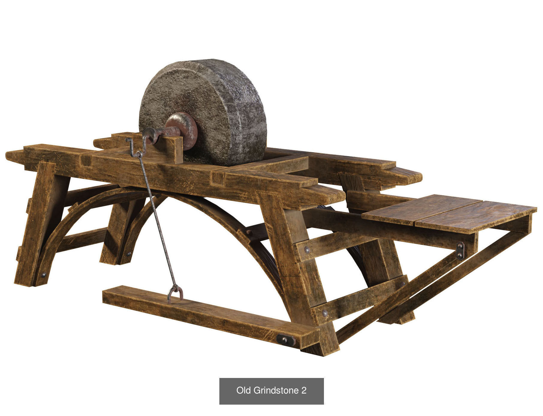 Old Grindstone Set 1 3D Model Collection_2