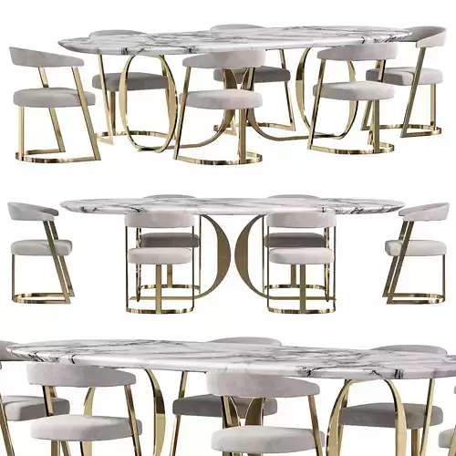 Convivio Dining Table By Luxdeco Collection 3D model
