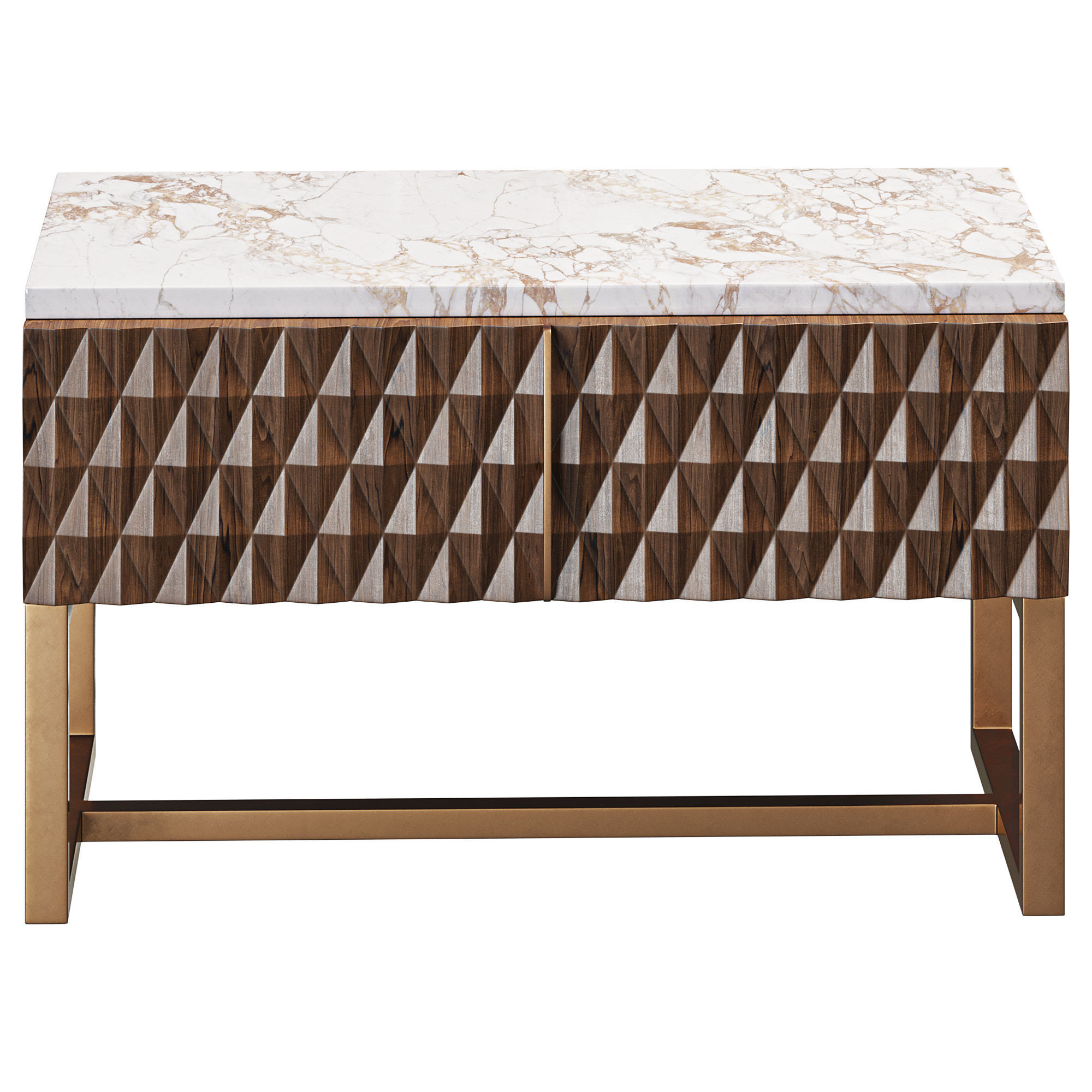  Victor 1 Drawer Bedside Table By Luxdeco 3D model_2