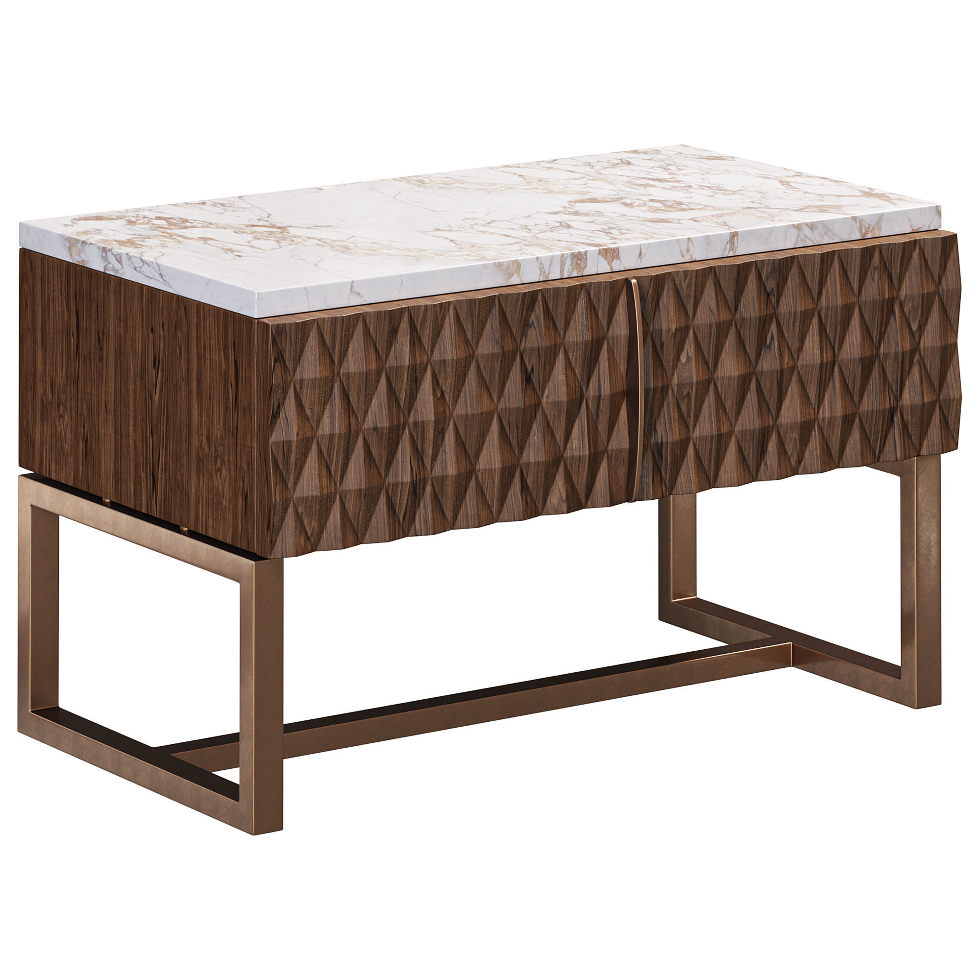  Victor 1 Drawer Bedside Table By Luxdeco 3D model_1