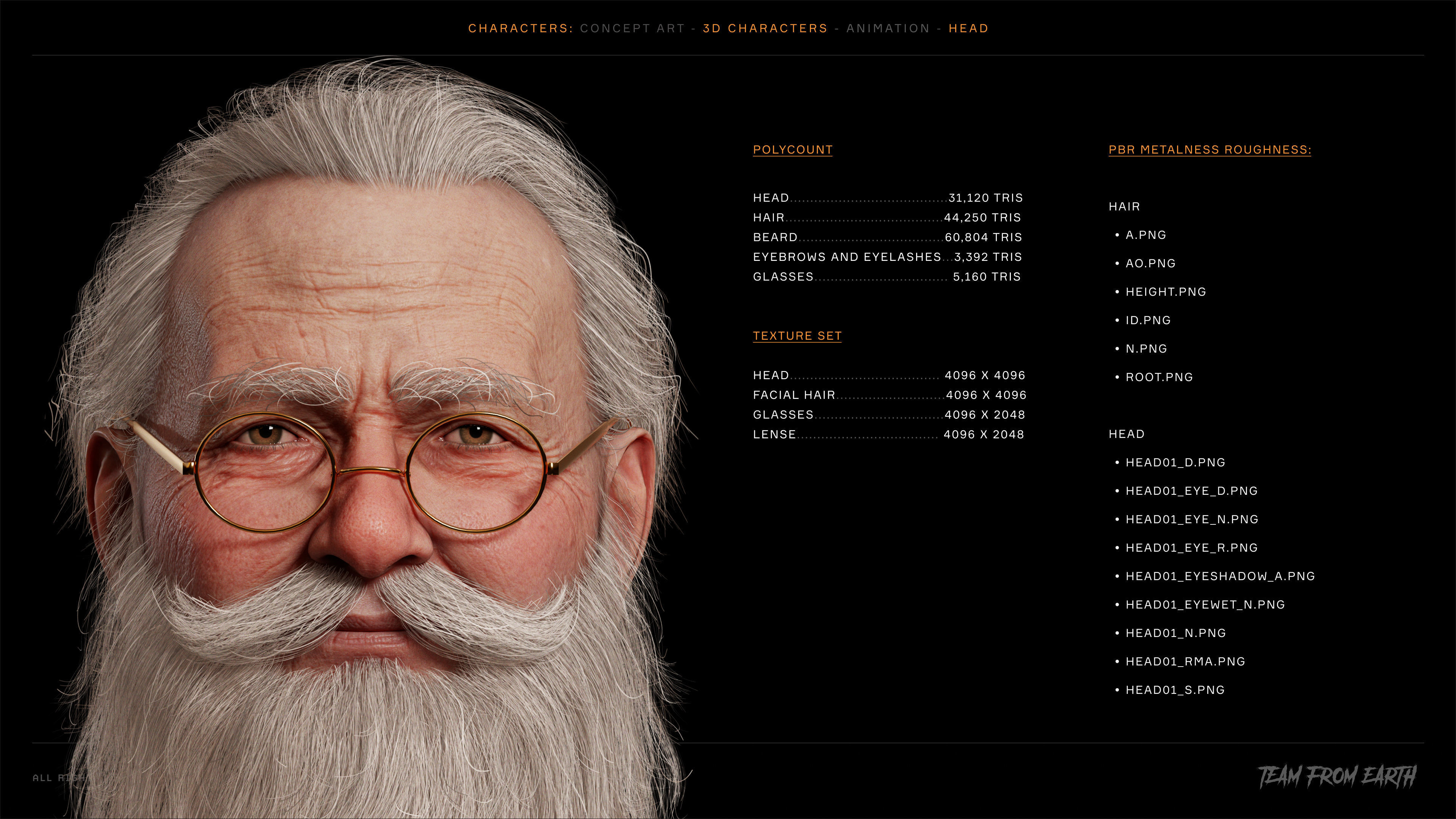 Vintage 3D model of Santa Clause animated for Unreal engine Low-poly 3D model_5