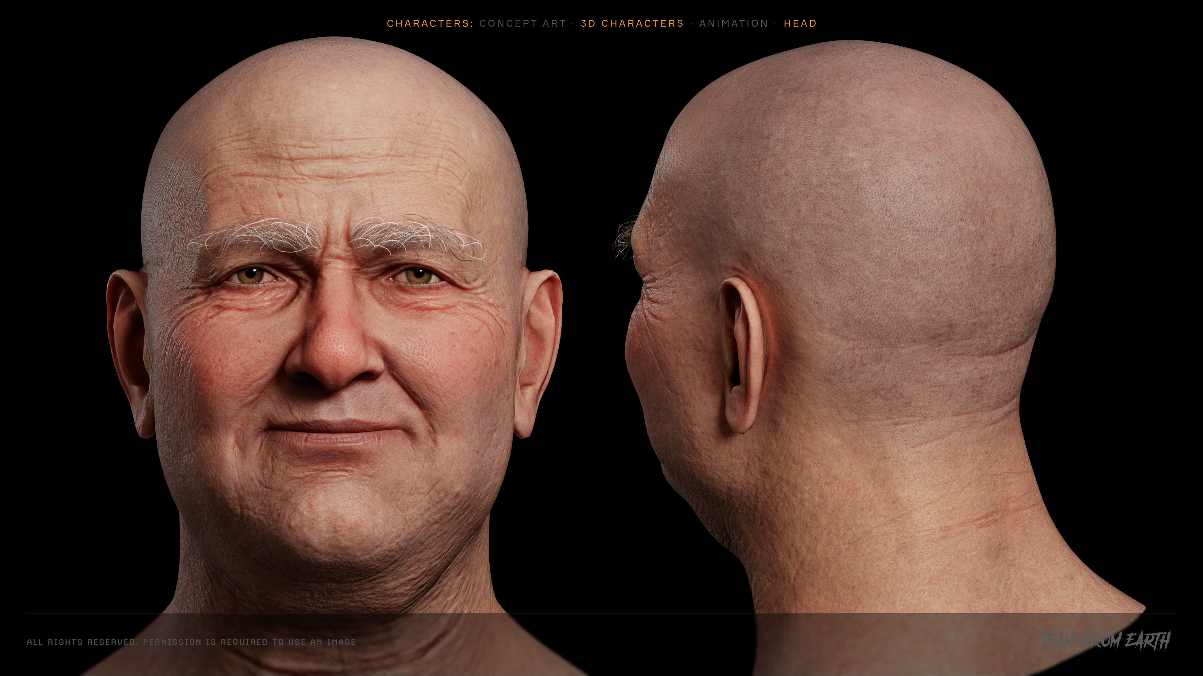 Vintage 3D model of Santa Clause animated for Unreal engine Low-poly 3D model_6