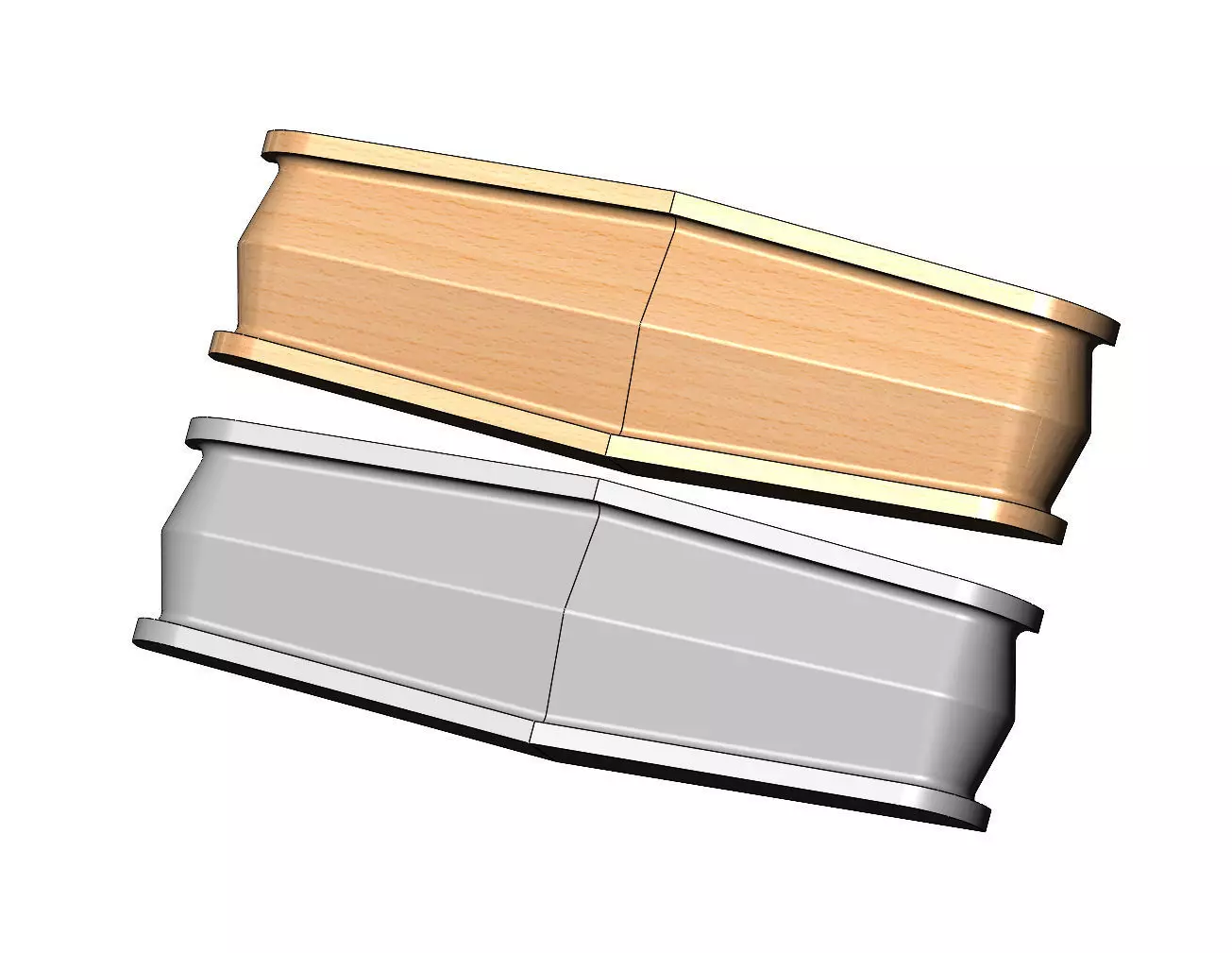 Tapered colonial fluted strip ornament onlay 3D print model