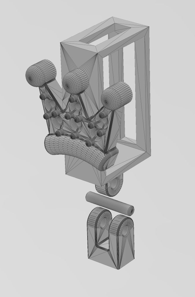 Diamond crown bail link 3D print model_11