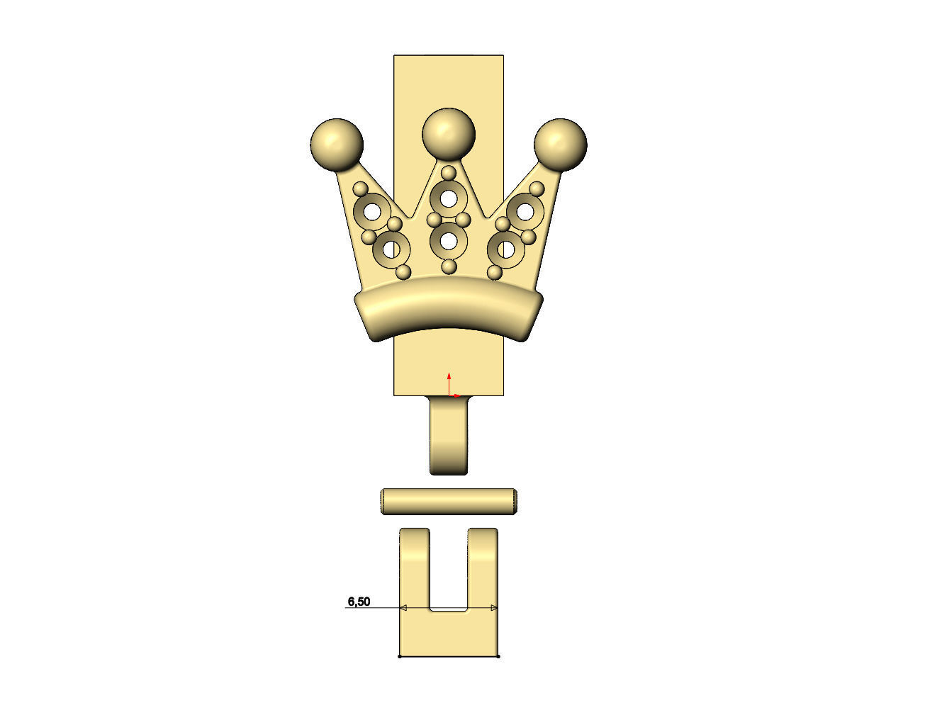 Diamond crown bail link 3D print model_6