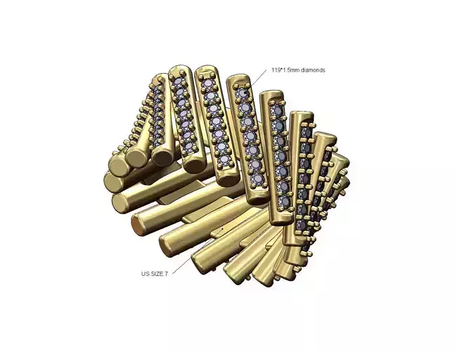 Diamond twisted pin fashion band US sizes 7