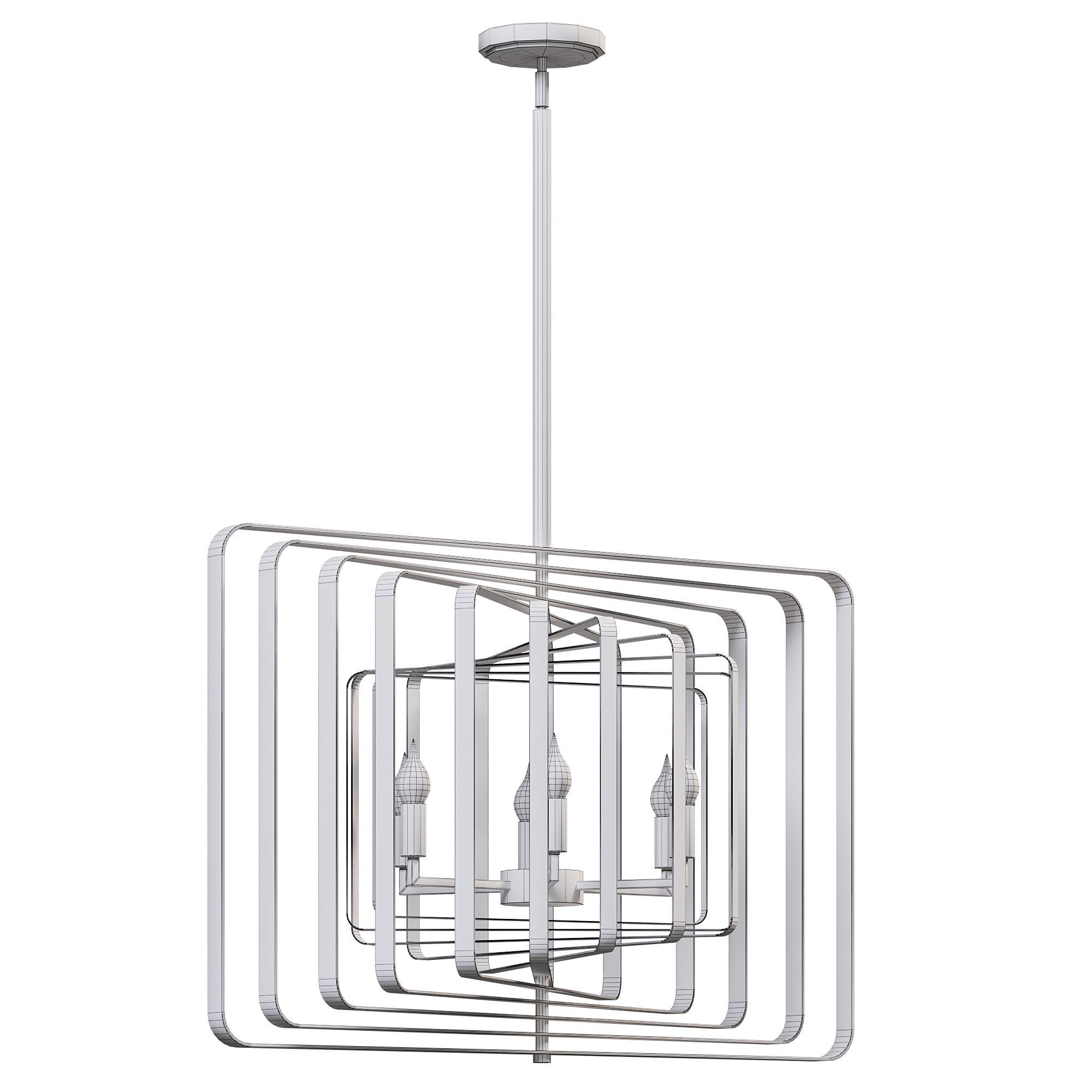 Radial Square Pendant by lightology 3D model_2