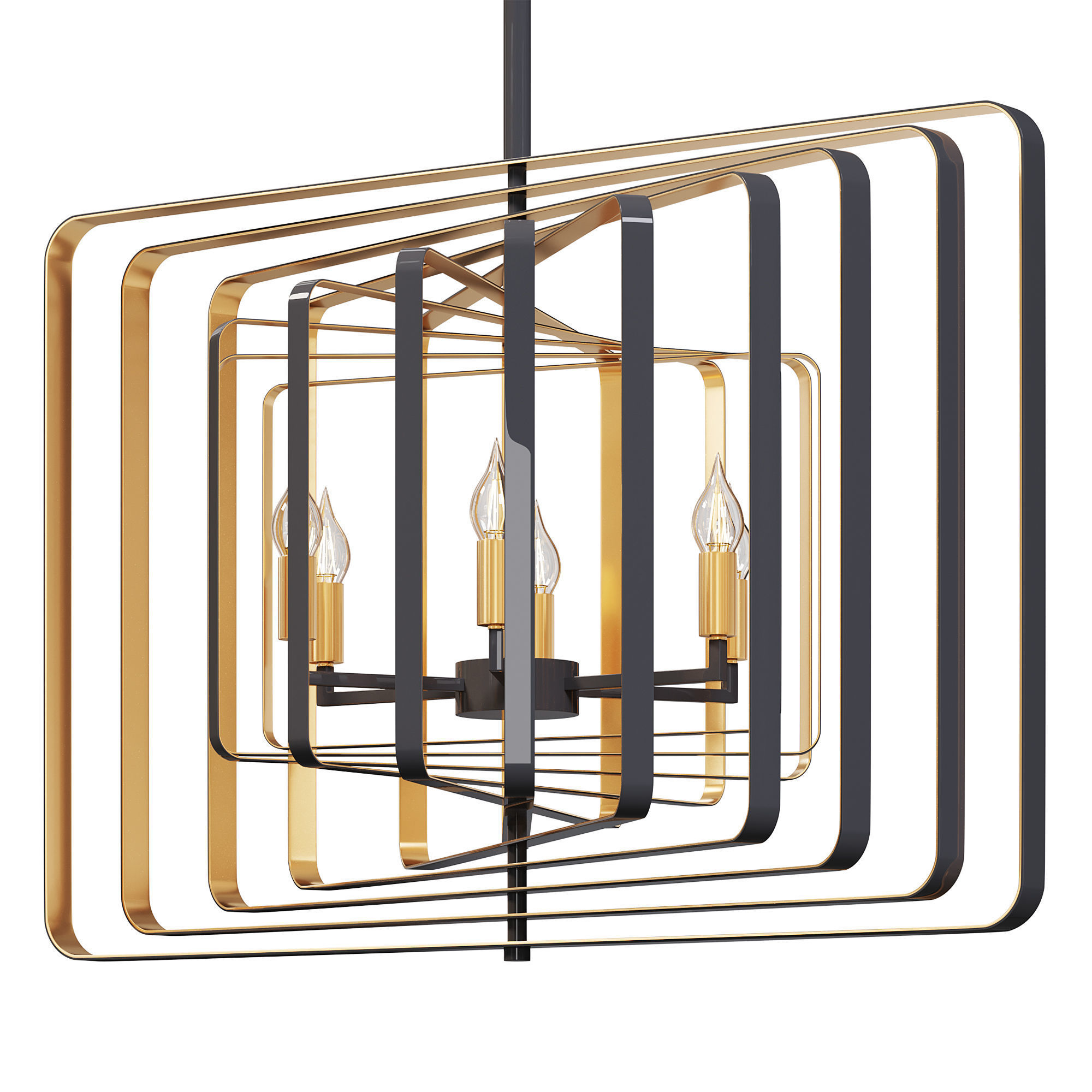 Radial Square Pendant by lightology 3D model_1