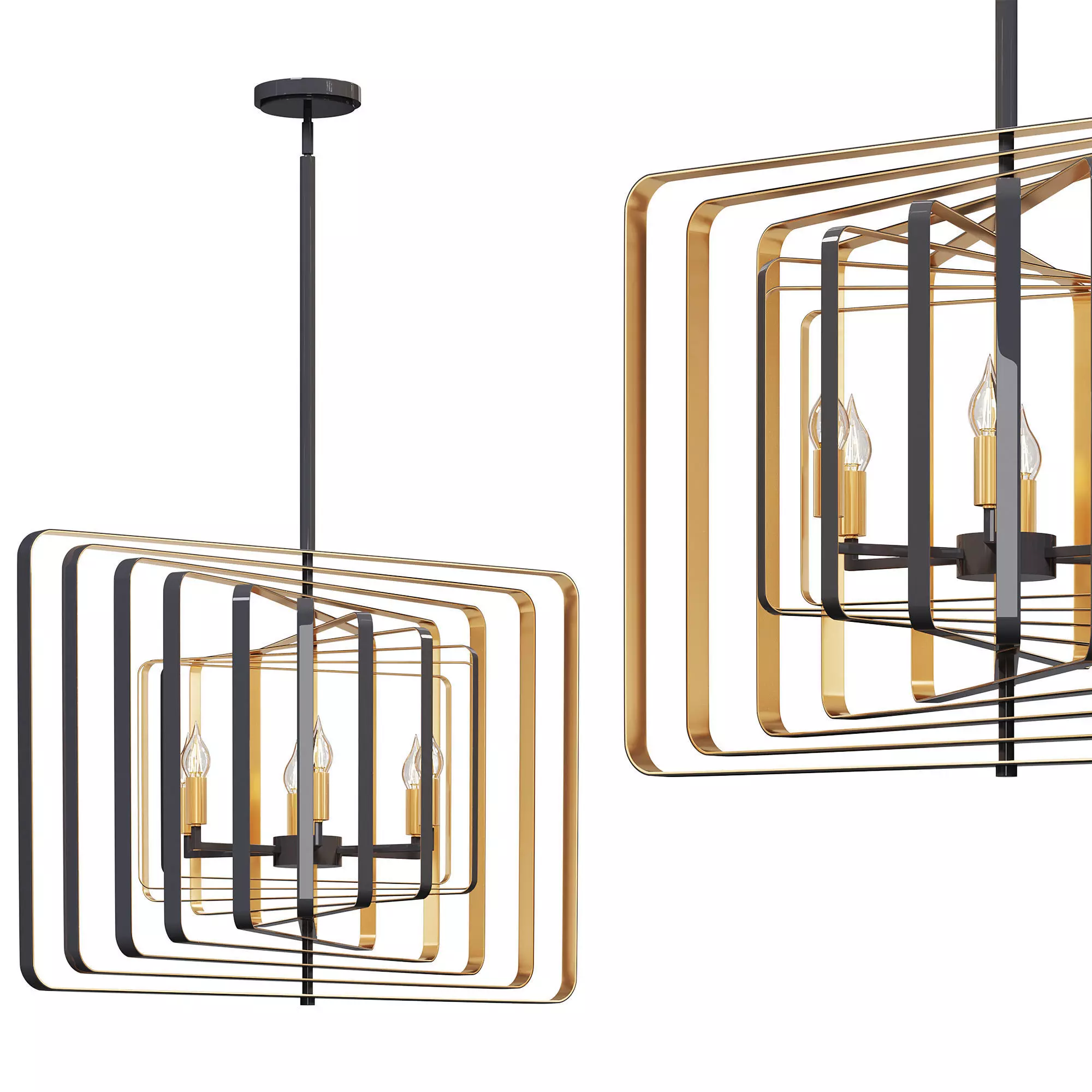 Radial Square Pendant by lightology 3D model_0