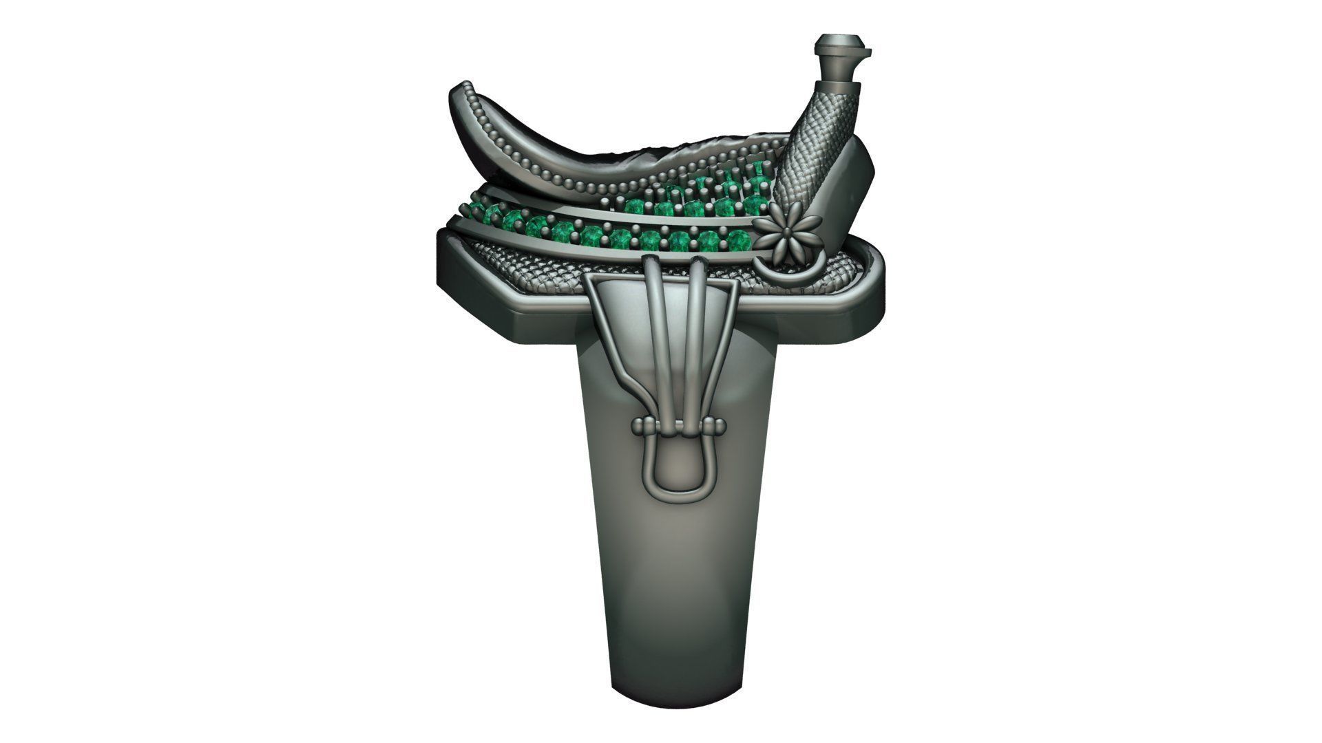 horse saddle ring 3D print model_3