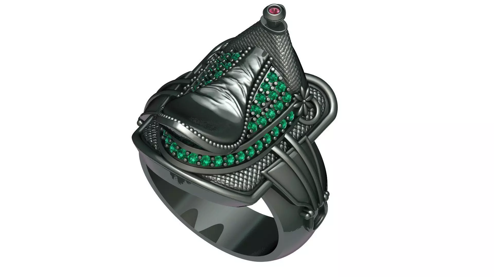 horse saddle ring 3D print model_0