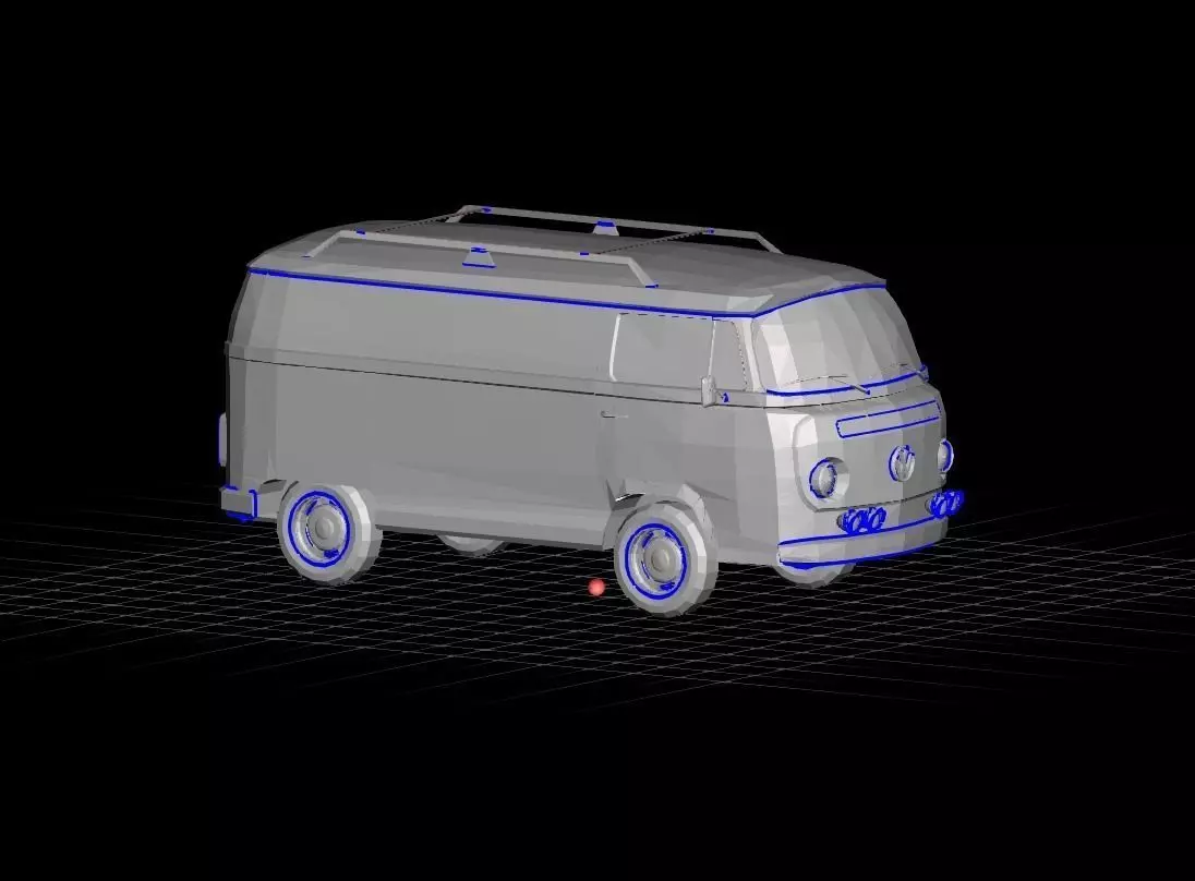 Volkswagon Hippie Van Free low-poly 3D model