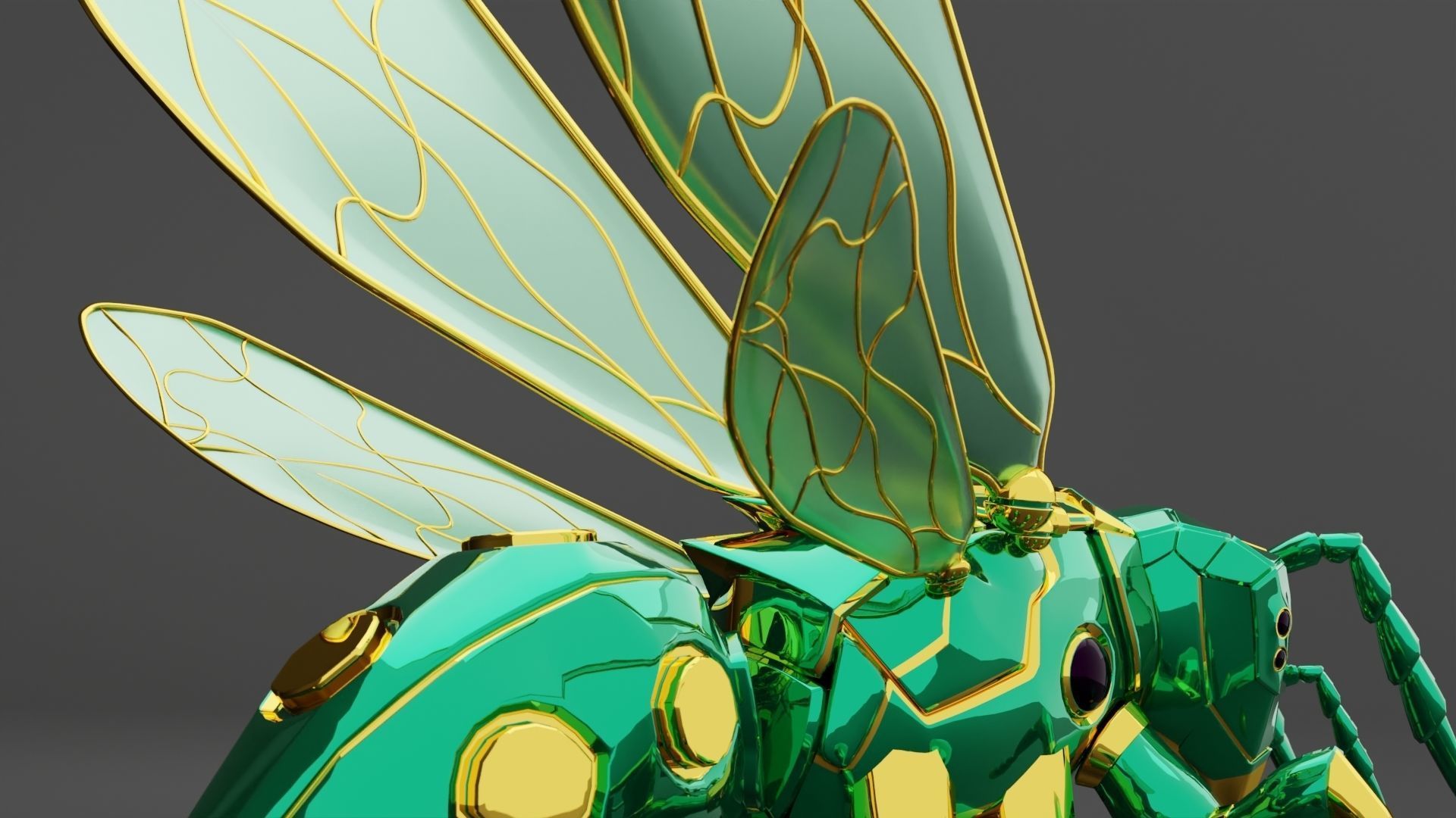 Robot wasp 3D model_7