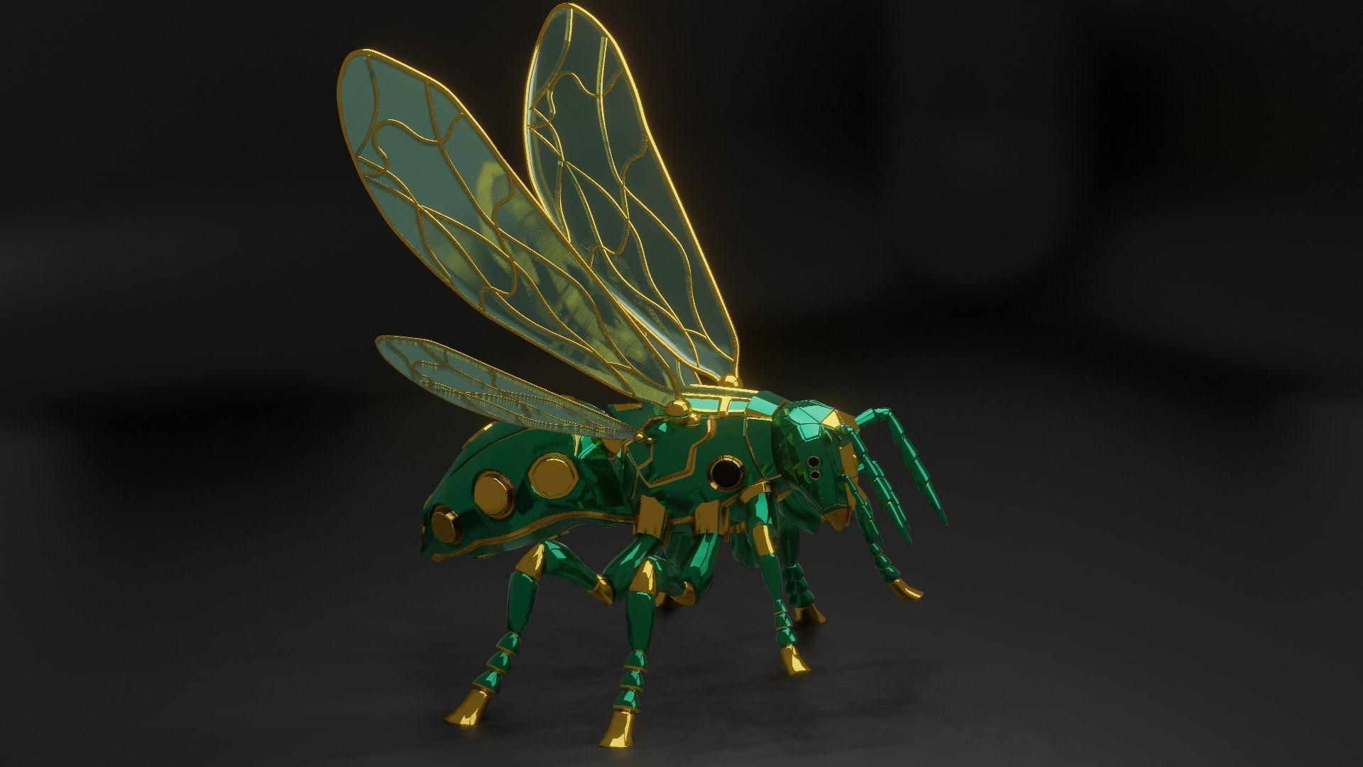 Robot wasp 3D model_12