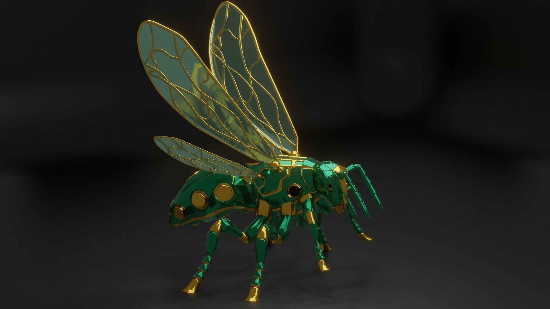 Robot wasp 3D model_14