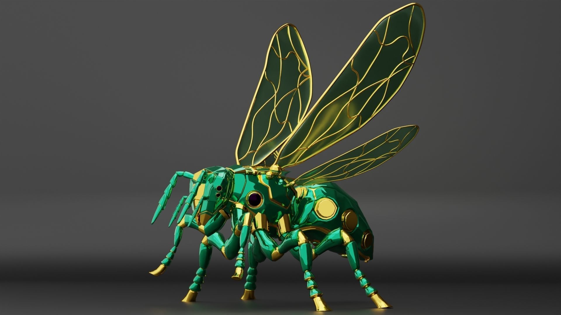 Robot wasp 3D model_4
