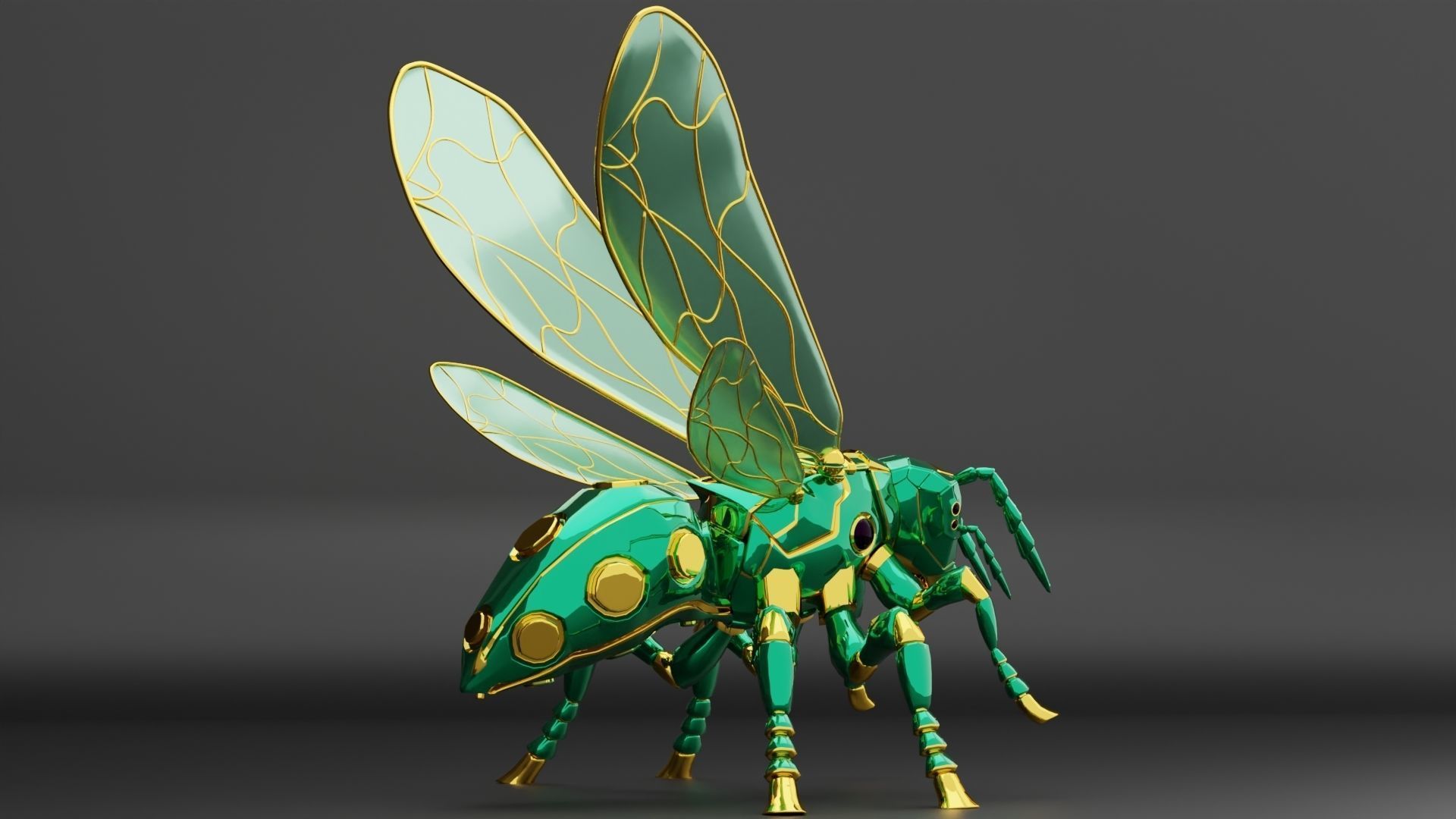 Robot wasp 3D model_8