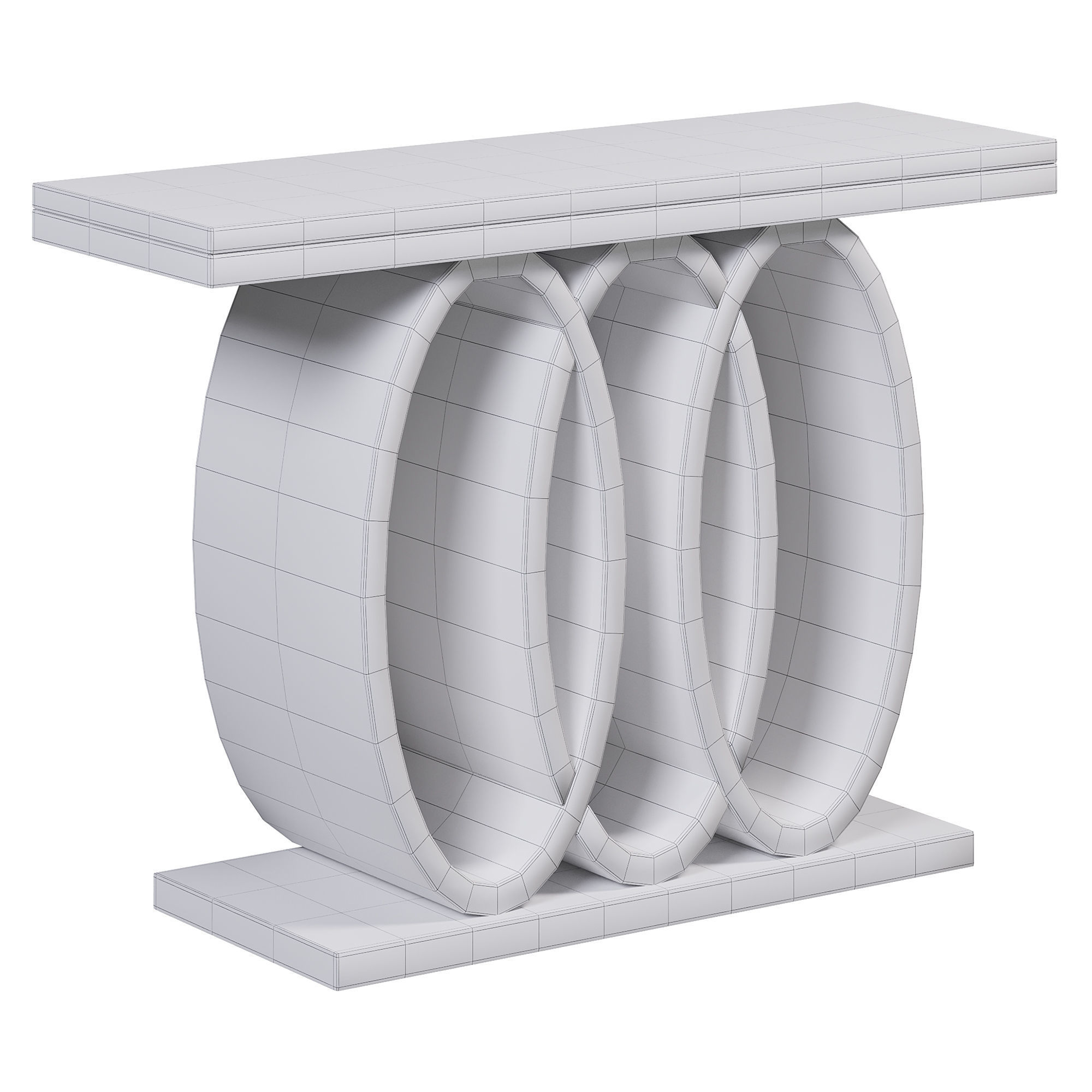472 narrow modern white console table by homary 3D model_2