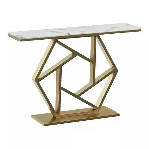 Rectangular Gold Console Table Marble by Homary 3D model