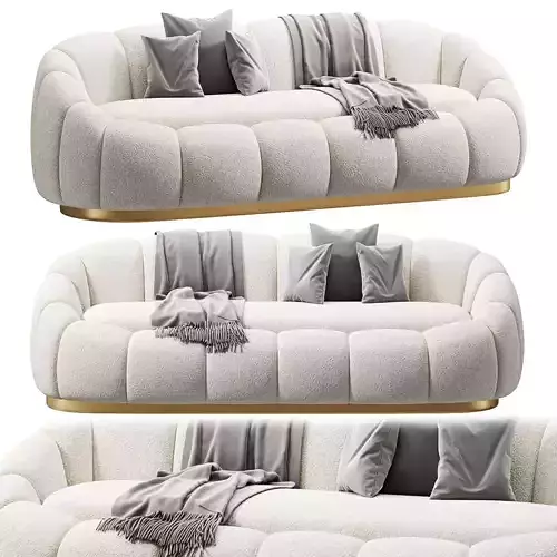Inger Boucle Sofa Cream by LuxDeco