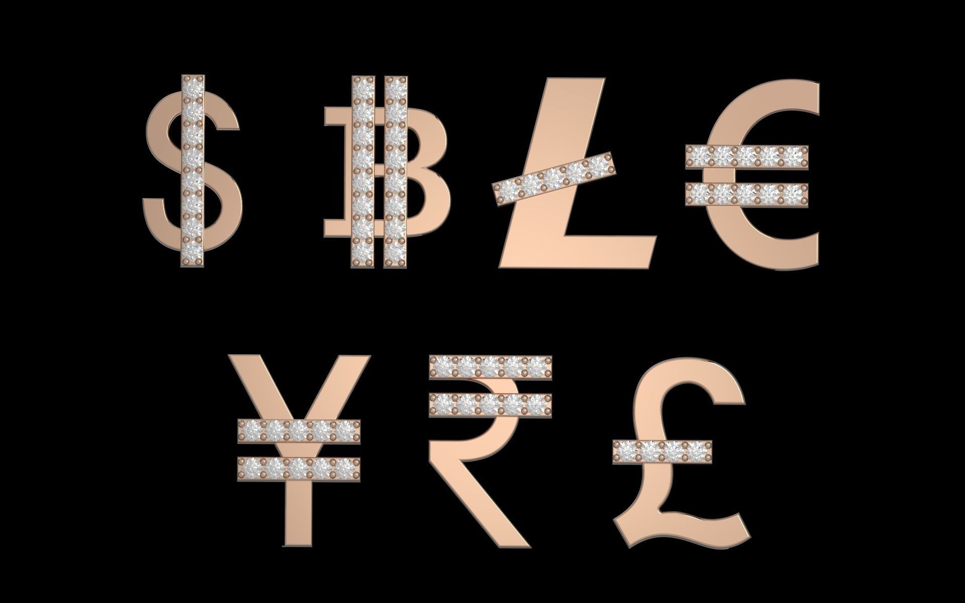 Currency symbol 3D print model_9