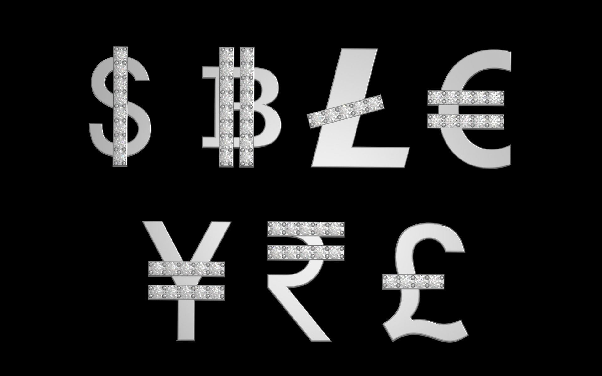 Currency symbol 3D print model_10