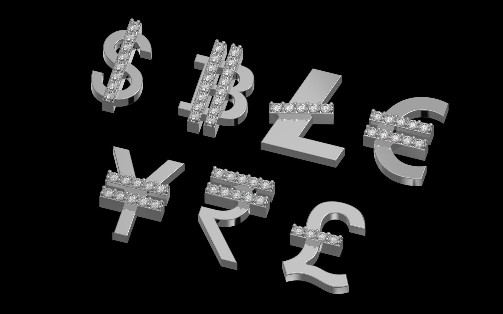 Currency symbol 3D print model_8