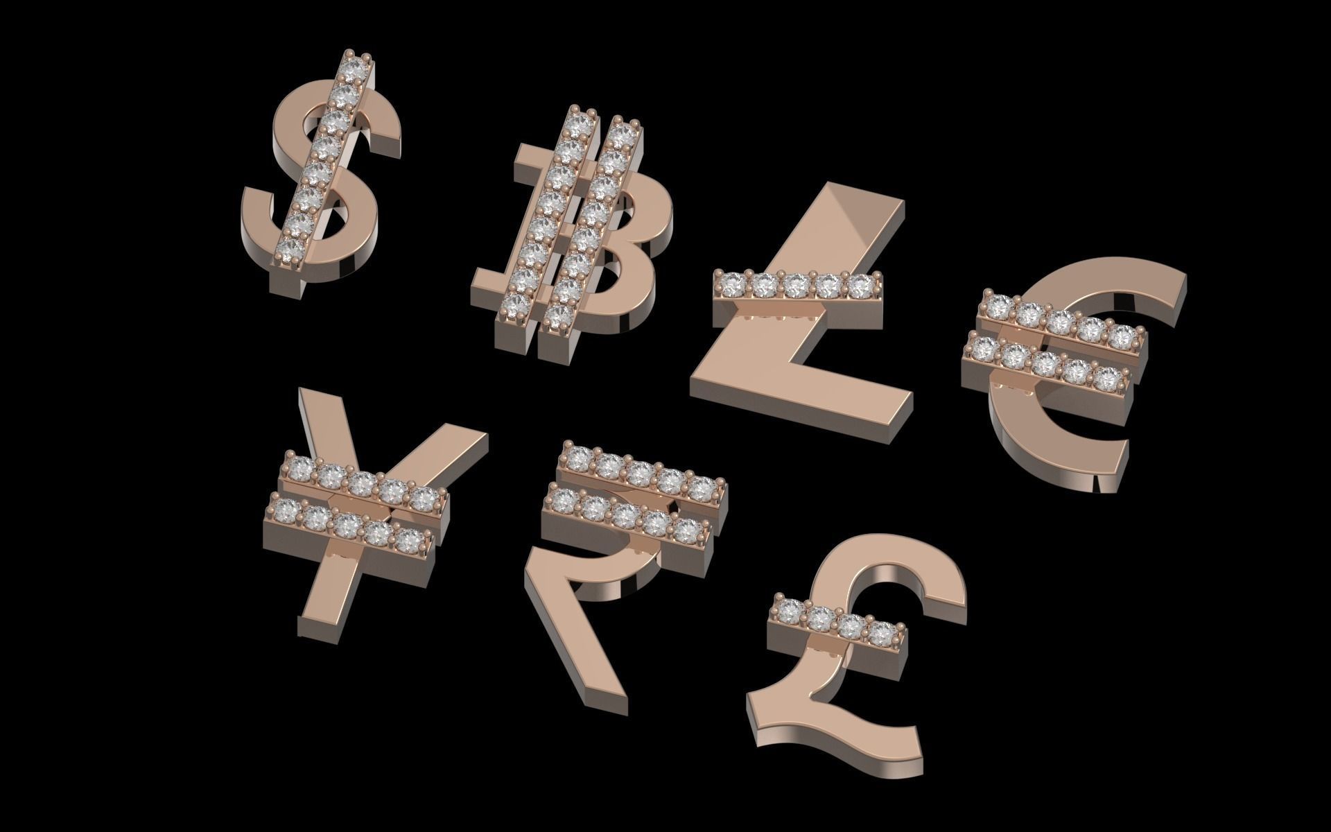 Currency symbol 3D print model_2