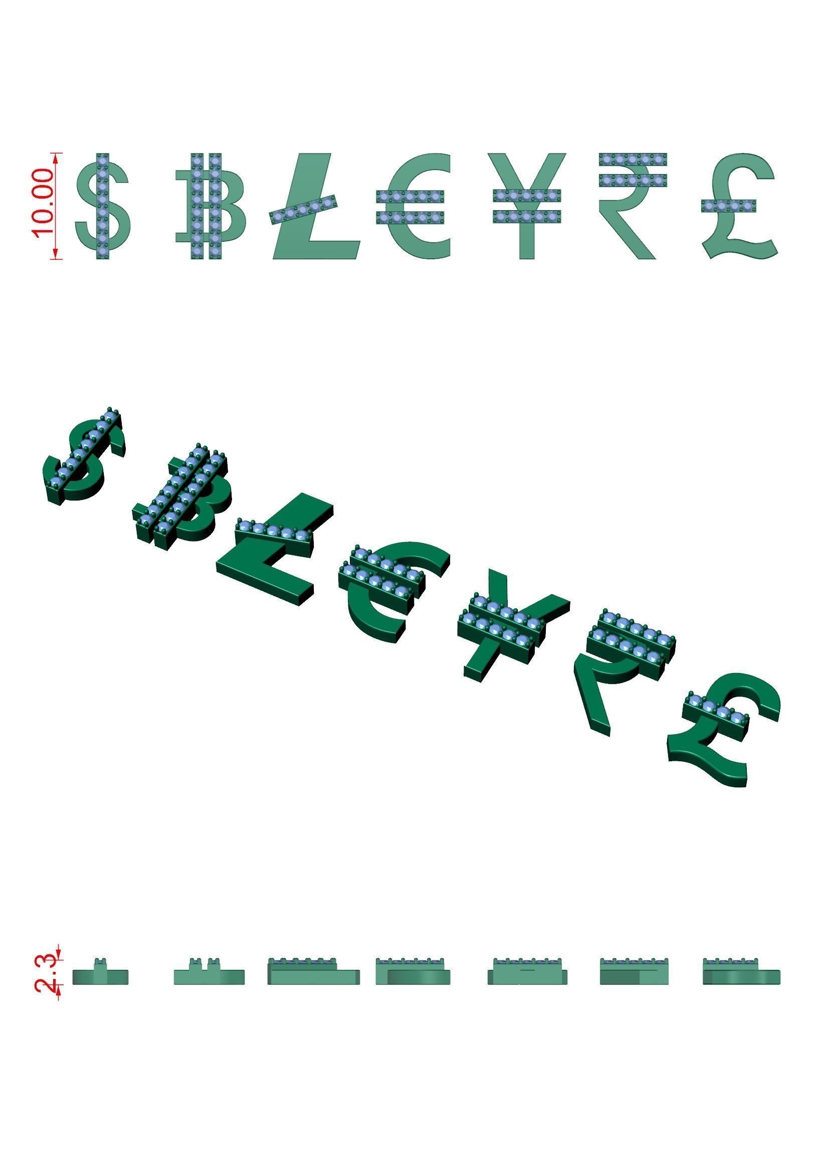 Currency symbol 3D print model_6