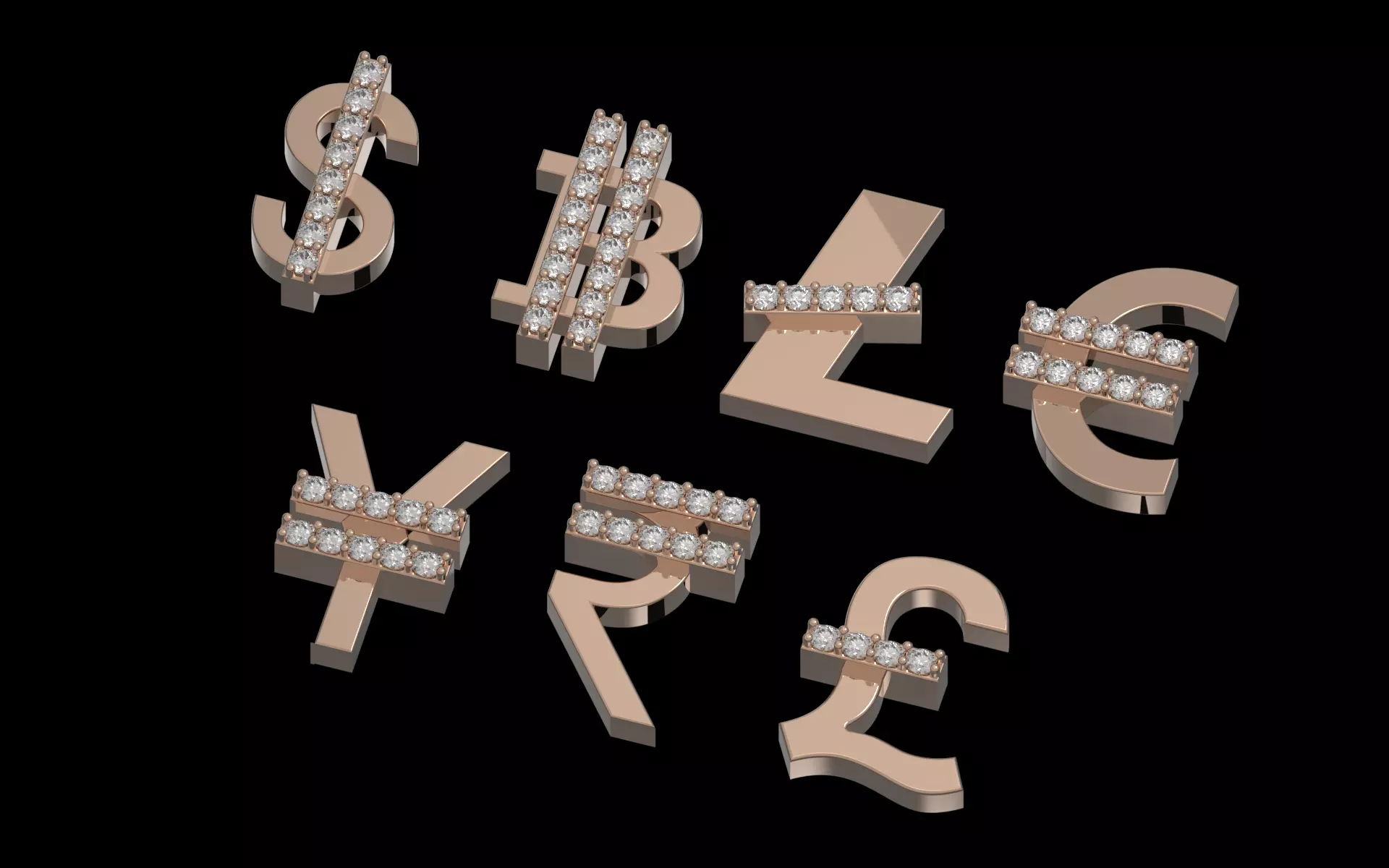 Currency symbol 3D print model_0