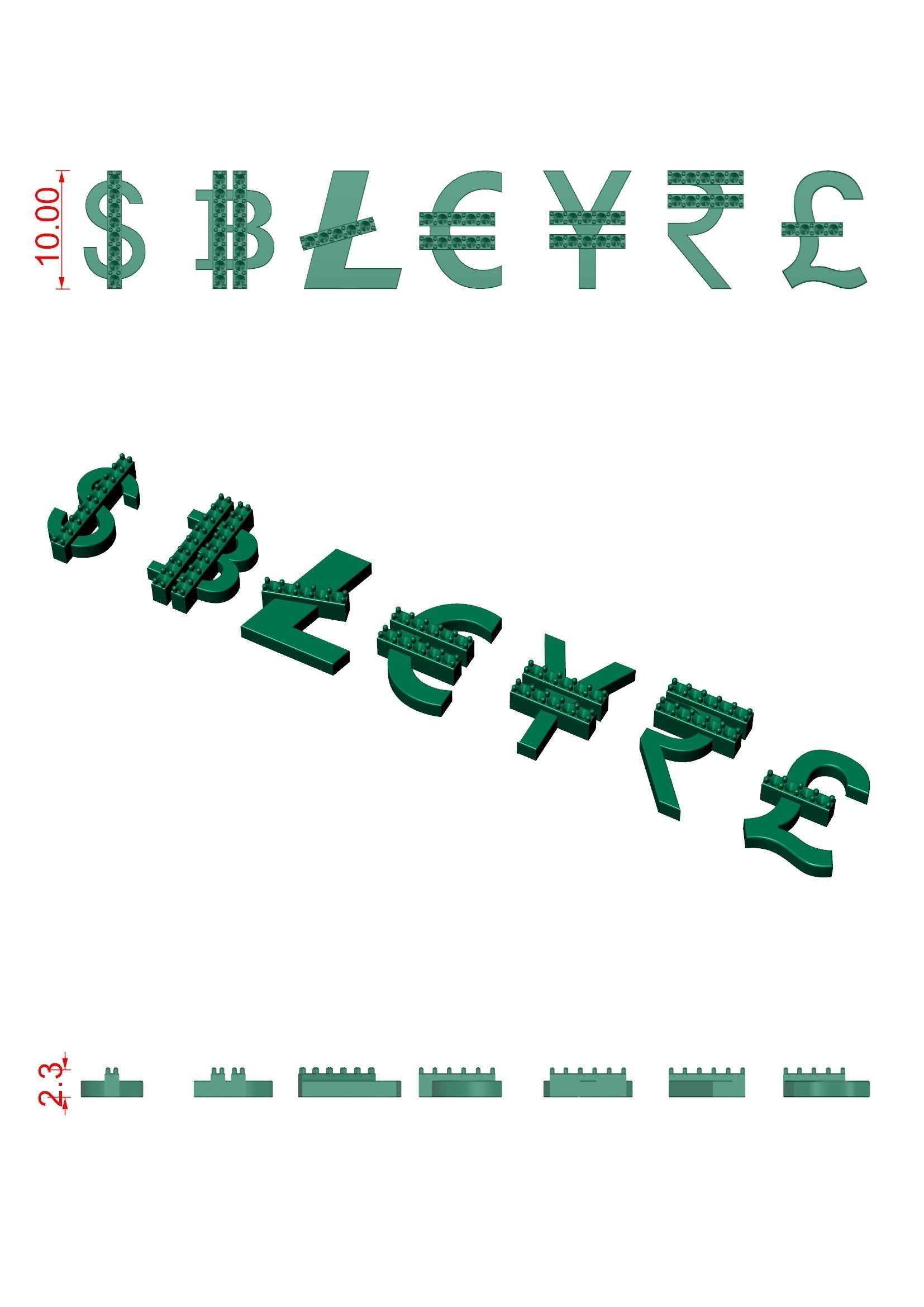 Currency symbol 3D print model_7