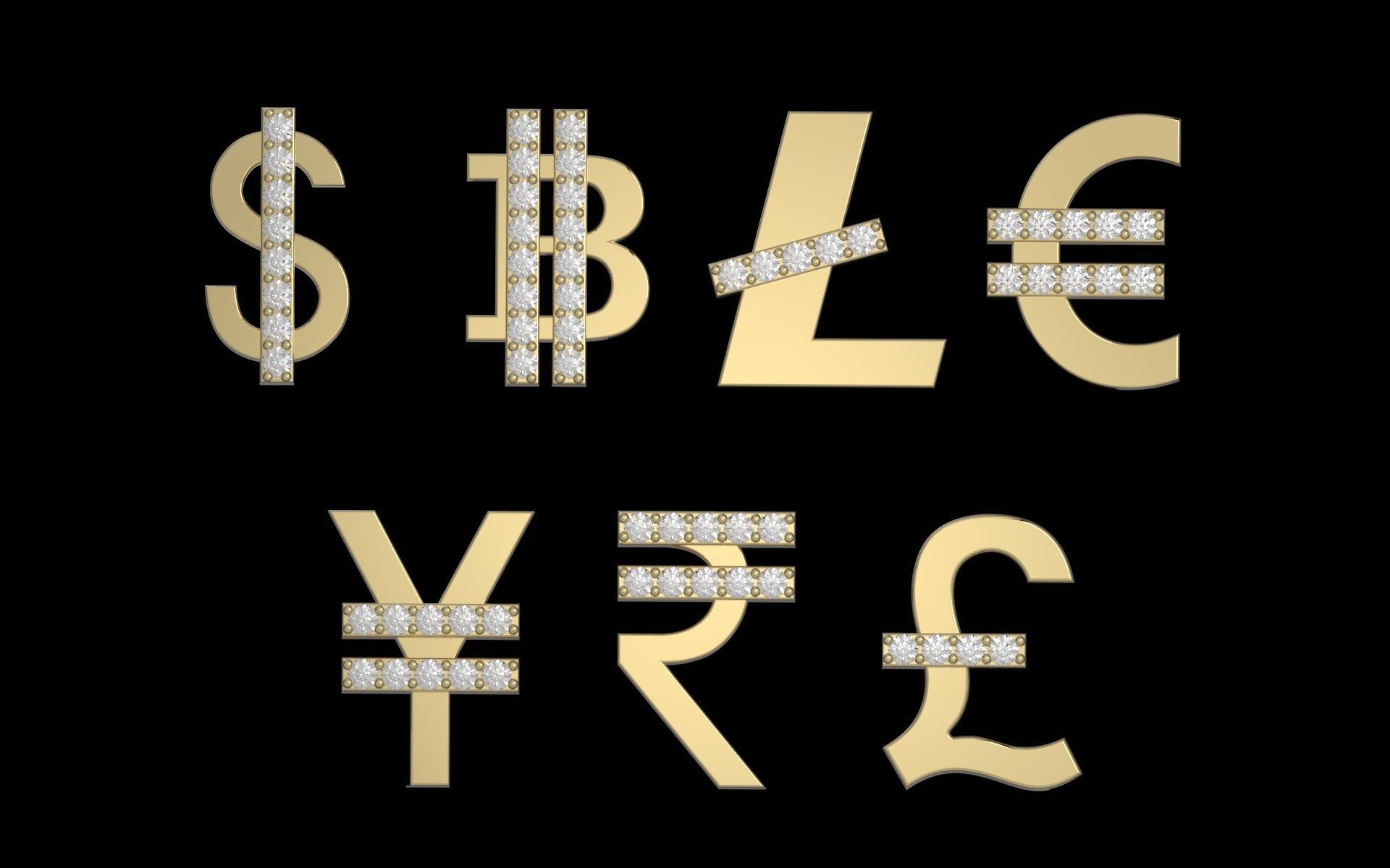 Currency symbol 3D print model_1