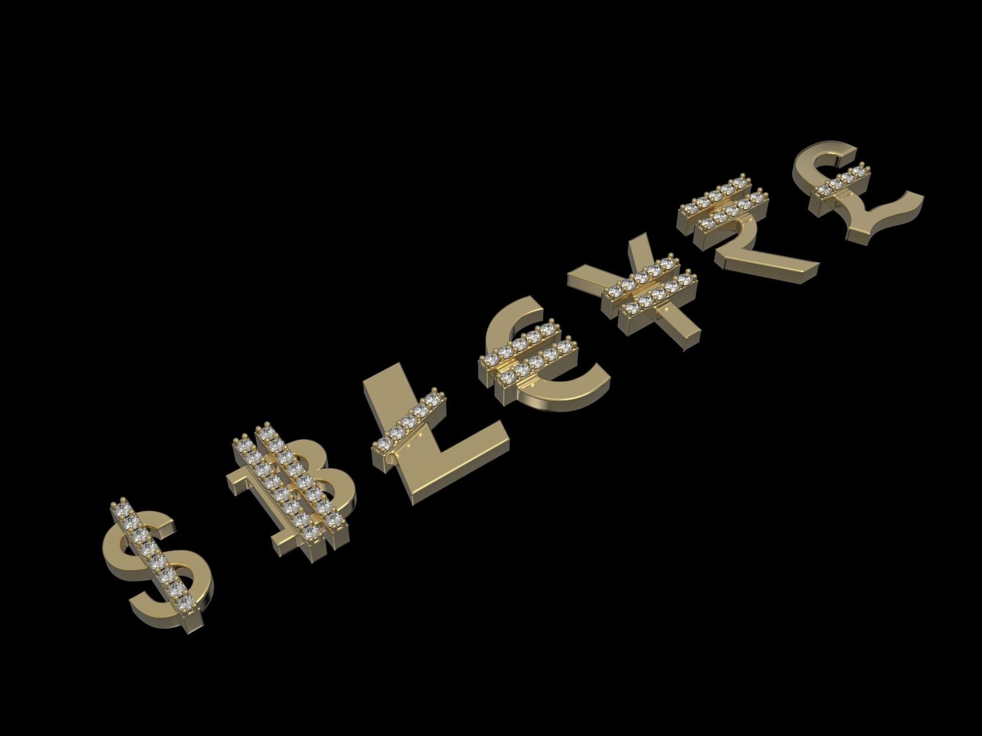 Currency symbol 3D print model_5