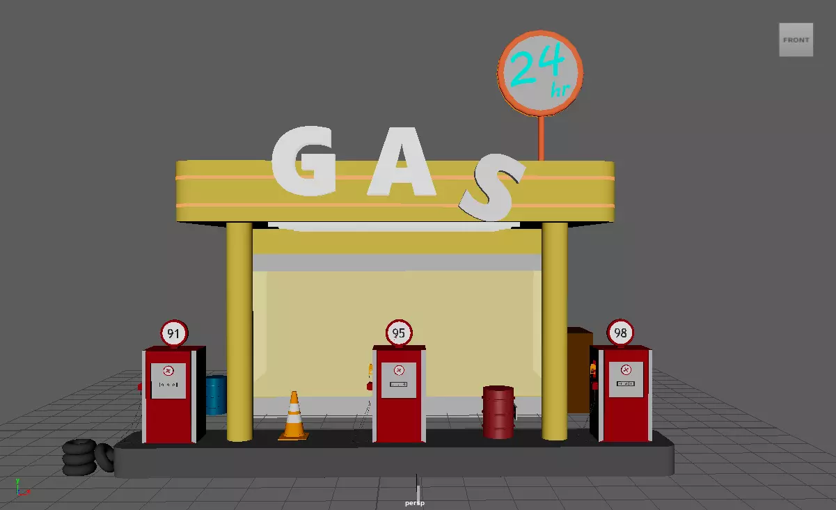 Gas Station Free 3D model