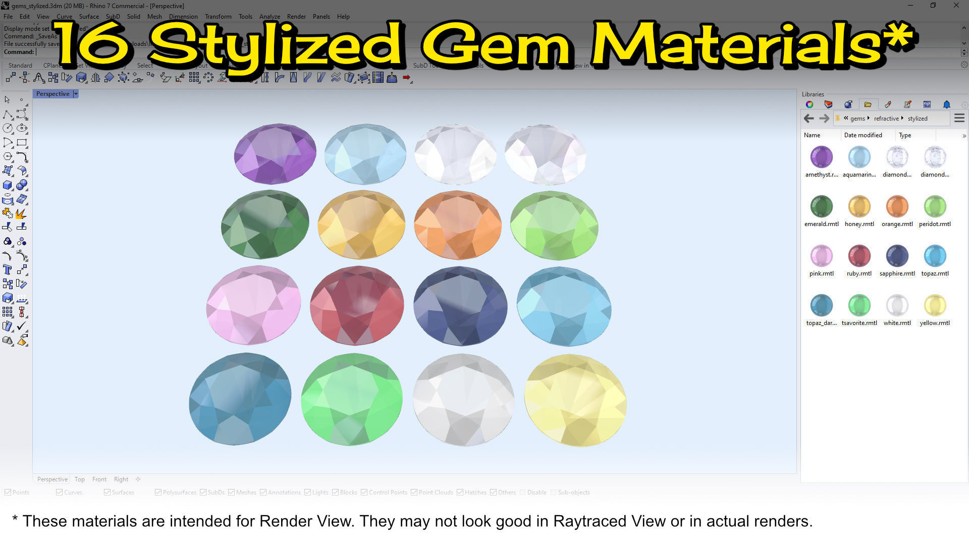 Jewelry Material Library for Rhino Texture CGTrader