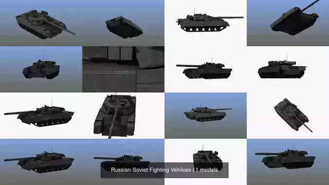 Russian-Soviet Fighting Vehilces 3D Model Collection