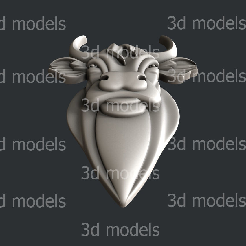 3d STL models for CNC or 3d printer bull P449 3D model_3