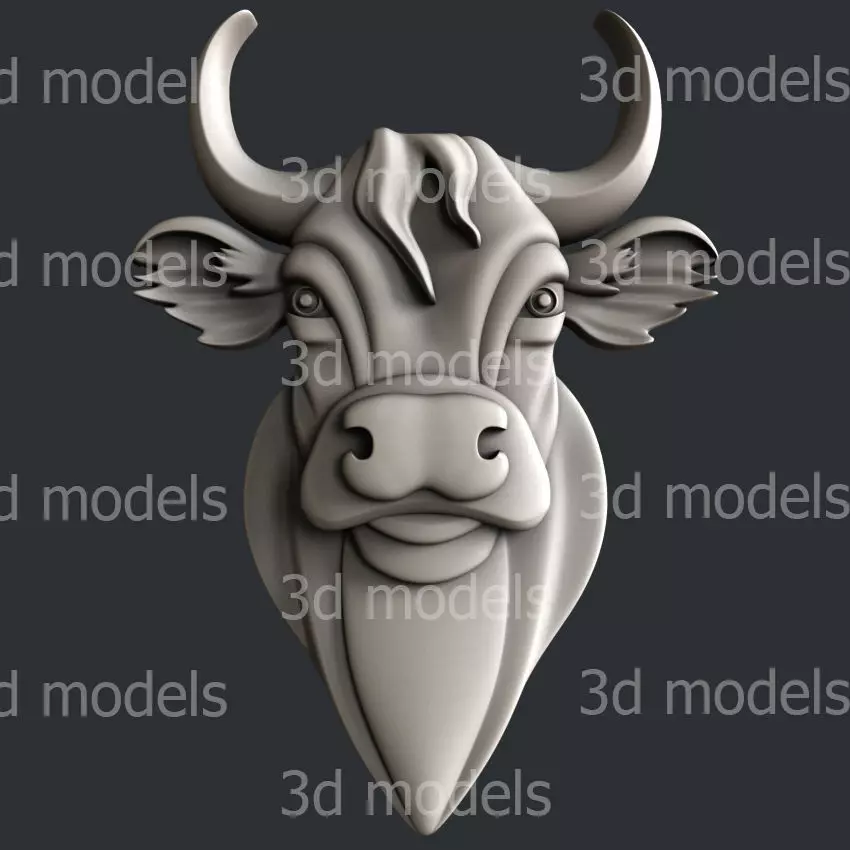 3d STL models for CNC or 3d printer bull P449 3D model_0