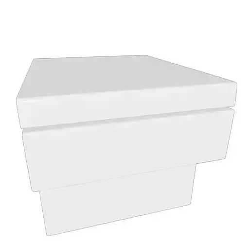 Grohe Cube Ceramic wall-hung toilet  Low-poly 3D model